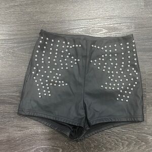 Black Studded Women's Shorts